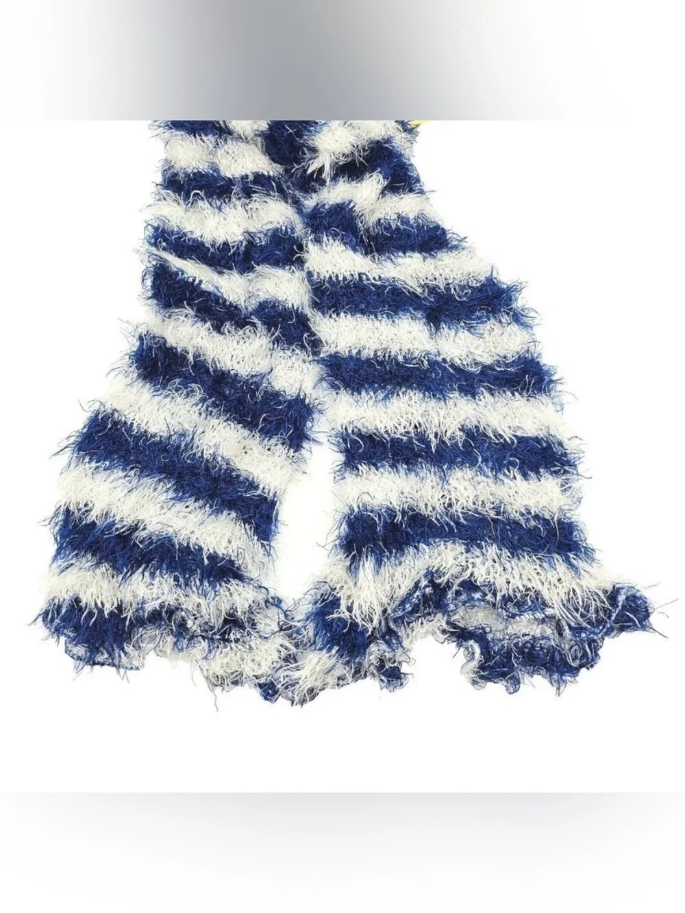 Vtg Y2K Fuzzy Eyelash Shaggy Convertible Scarf Whimsical Indie Sleaze Retro Twee
